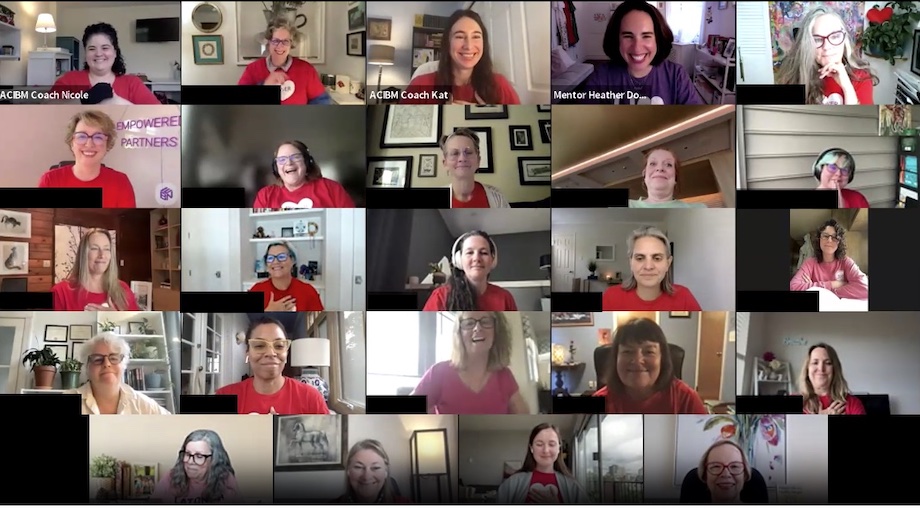 Heather with The Business Miracles coaches and community members at  Intuitive Planning Day call