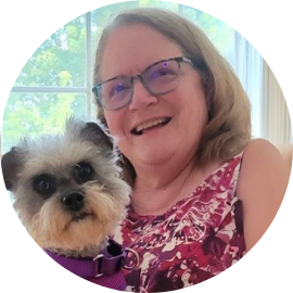 Anne Sinclair with her doggy